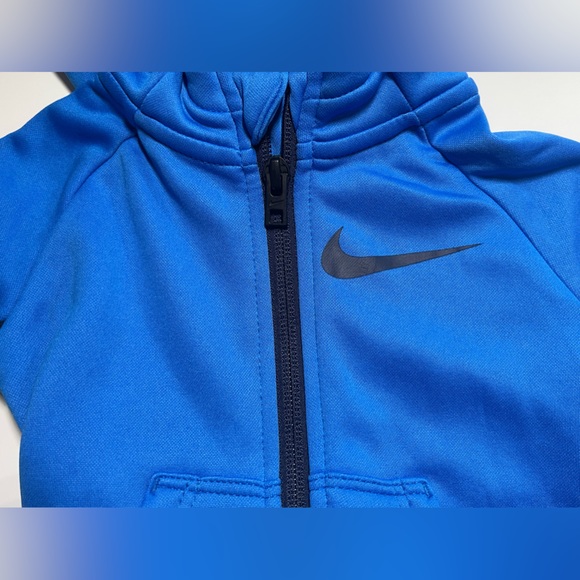 Nike Dri-Fit Infant One Piece Hooded Outfit 6M Blue Zip Up Fleece Lined - Picture 11 of 11